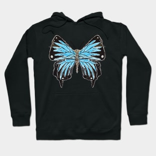 Cute Blue Butterfly Design Hoodie